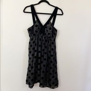 Milly A-line velvet polka dot metallic dress
